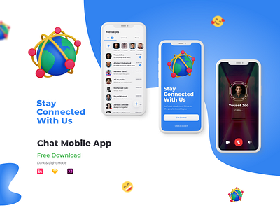 Chatting Mobile App UI UX Design | Free Download