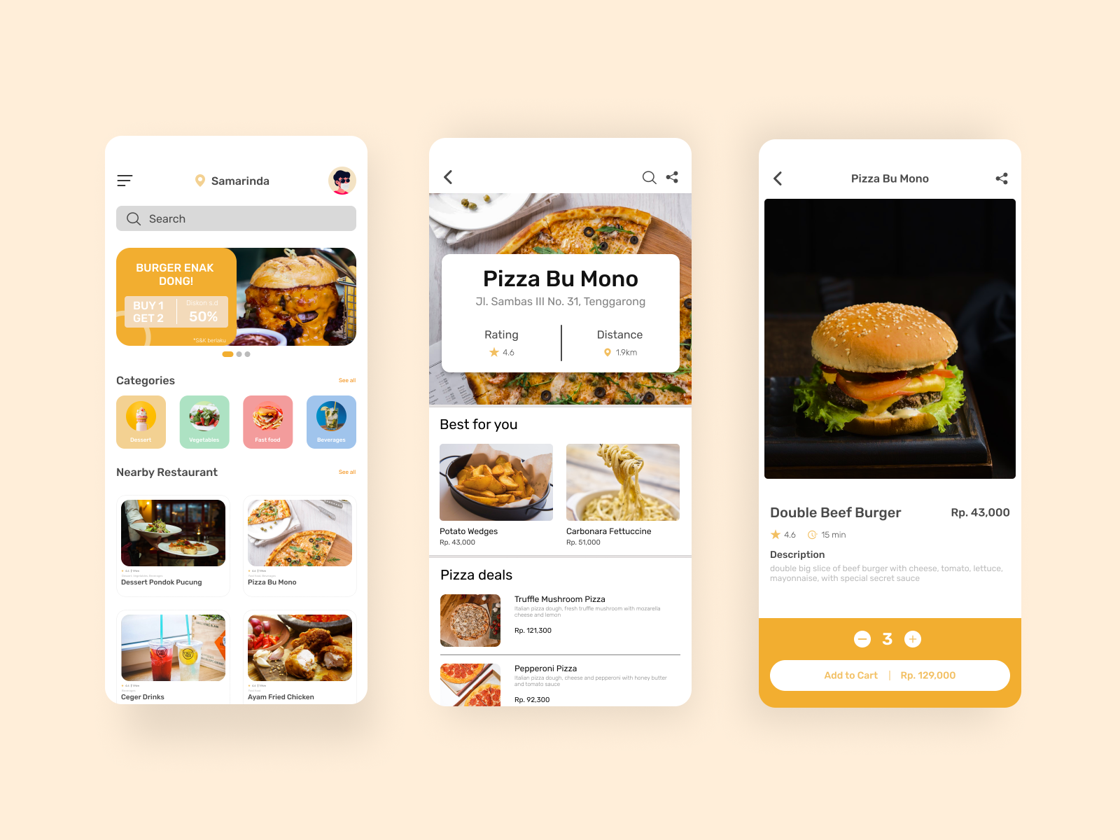 Food Delivery App by GifinoThoriq on Dribbble