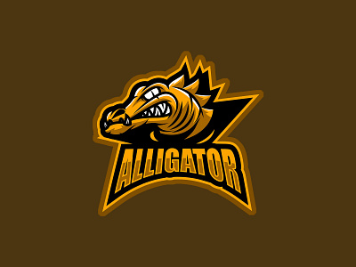 Alligator Logo Esport aggressive alligator angry animal character club crocodile emblem esport game gaming head hunter illustration mascot predator sport team vector wild