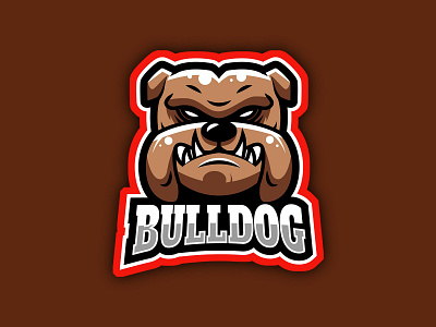 BullDog Logo Esport angry animal bulldog cartoon character club design dog face guard head illustration logo mascot pet sport symbol team vector wild