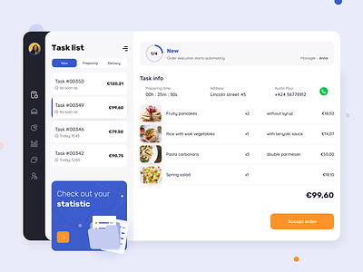 Velonto food delivery - Restaurant admin panel application arounda concept dashboard figma food delivery interface mobile order platform product design restaurant search service sketch startup tracking ui ux