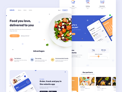 Velonto food delivery - Landing page