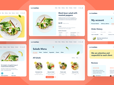 Lunchcrafters healthy food - Web flow application arounda concept figma flow food delivery interface notification order payment product design review search service sketch startup tracking ui ux web design