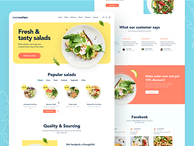 Lunchcrafters healthy food - Website arounda concept figma flow food delivery healthy interface order payment product design review search service sketch startup tracking ui ux web design website