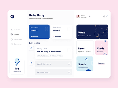 Language Courses - Web app arounda classes courses dashboard education event figma illustration interface management notification platform product design saas schedule sketch technology ui ux web design