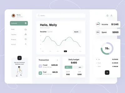 Finance - Web app analyze arounda dashboard data figma fintech illustration income interface landing notification platform saas sketch solution statistics transactions ui ux web design