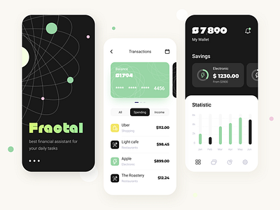 Fractal online banking - Mobile app by Arounda on Dribbble