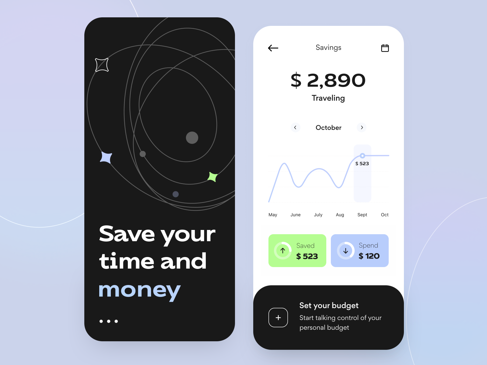 Dark mode screenss idea #262: Money Saving -Mobile app