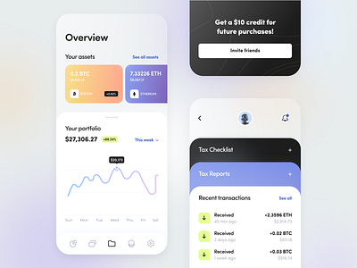 Cashtracker - Mobile app application arounda balance business card cryptocurrency figma finance fintech glass graph mobile money product design saas startup statistic transactions ui ux
