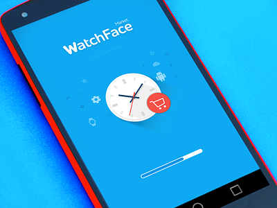 WatchFace - Loading screen android clean google loading material design sketch smart watch ui walkthrough watch face welcome