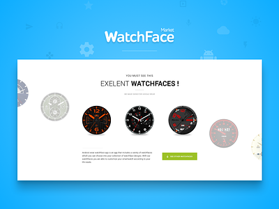Watchface - Web card clean interface landing block material page sketch ui web design web website