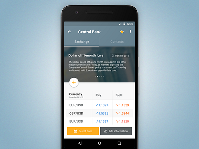 Money App - Exchange android bank clean exchange interface material design money rate sketch ui