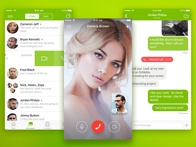 ICQ - iOS App call chats clean concept icq mail.ru message redesign ui ux design video chat