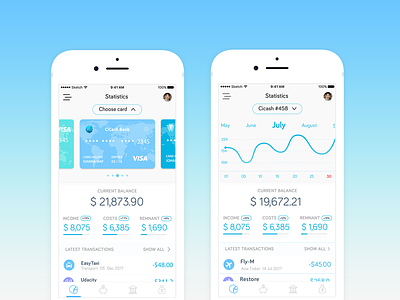 CiCash - Finance app app design finance interface ios iphone money statistics ui ux
