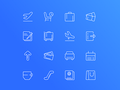 Airport - Downloadable Set of Icons airport clean free icons fresh icon set icons interface outline trend
