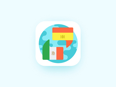 Learn Spanish - App Icon app arounda clean fresh icon icons interface ios spanish trend