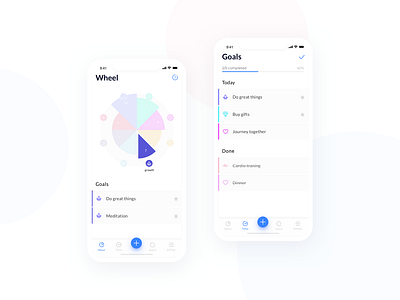 Life Wheel - Mobile App app clean design fresh goals interface ios life trend ui ux wheel