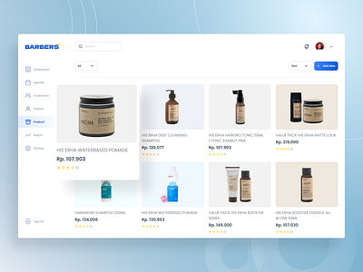 Barbers - Dashboard - Product barber app barbers barbershop clean ui dashboard app dashboard ui erha hairstyle product page productdesign saas saas app saas design saas website sale ui design uidesign uiux uiuxdesign webdesign