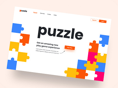 Puzzle - Website Hero Section clean ui dashboard app design games illustration logo puzzle ui ui design uidesign uiuxdesign