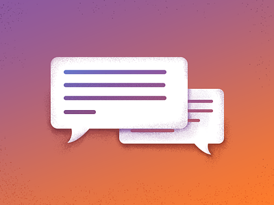 Online Chat bubble chat chatting comment comments gradient design grain texture icon icon design illustration illustration art orange review stipple ui