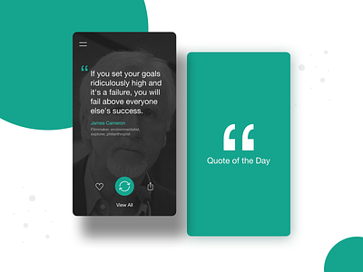 Quote of the day Application adobe xd app app design application application design burger menu dark green quote quote design quotes sketch ux design