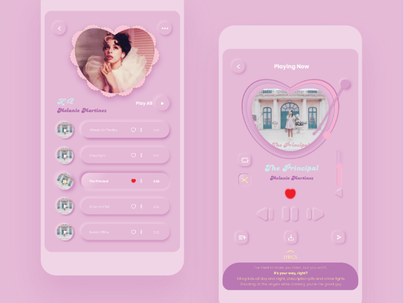 Melanie Martinez Music Player UI Design by Axell Kalalo on Dribbble