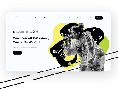 Billie Eilish Concert Tickets UI Design minimalismdesign ui uiweb uidesign uiwebdesign web webdesign