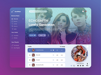 Echosmith Music Player Web Design