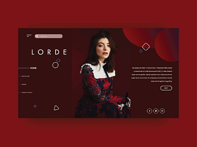 Lorde UI Web Design interaction interaction design lorde music web design musicartist ui uidesign web web design