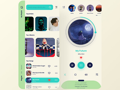 Music Player UI App Design app appdesign mobilemusicplayerapp musicplayerapp musicplayerui ui uiappdesign uidesign