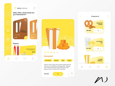 Carnival Snacks UI Design app appdesign carnivalsnacks orderonlineapp ui uiappdesign uidesign