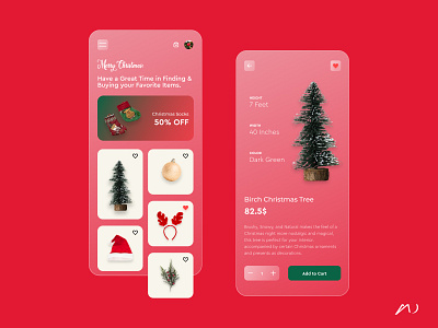 CHRISTMAS ECOMMERCE UI Mobile App Design app appdesign ecommerce ecommerce shop ui uidesign uidesigner