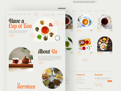 Tea House E-Commerce UI Design ecommerce logo onepages teashop ui uidesign uidesignproject web websitedesign
