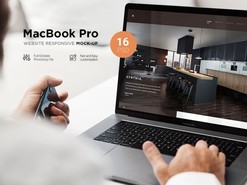 Download MacBook Pro Responsive Mock Up by Uzma Chaudhry on Dribbble