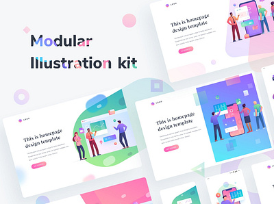 Modular Illustration Kit app art design illustrator minimal ui ux vector web website