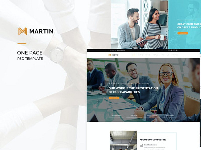 Martin One Page PSD Template branding design flat psd design psd template ui ui kit ux ux design web webdesign website