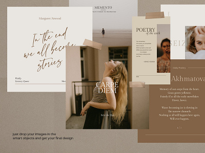 Writers Social Media Pack + Stories branding design instagram social media pack ui web writer