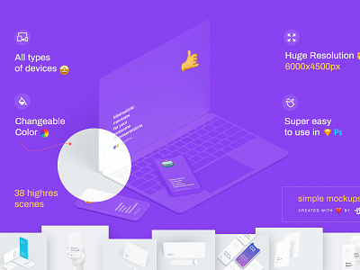 Simple Mockups Bundle for webdesign app design flat mockup design ui ui kit mockup web website