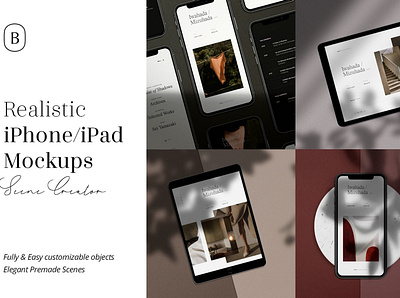Realistic iPhone iPad Mockups app branding design digital devices mockup elements flat iphone mockup laptop mockup ui web