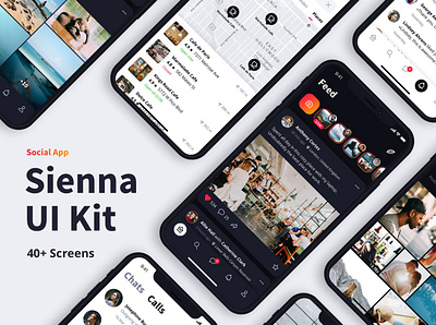 Sienna iOS UI Kit app branding design elements flat landing page template ui ui design ui kit ui kit design ui kit template uidesign uiux ux web website