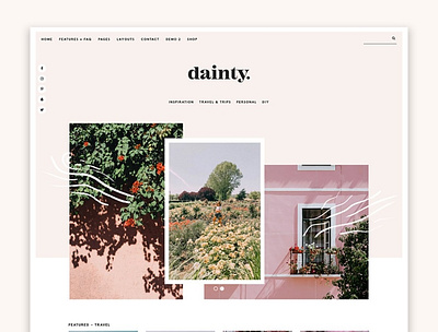 Dainty - Blog & Shop WordPress Theme app branding design elements flat illustration personal website ui ux web website wordpress theme