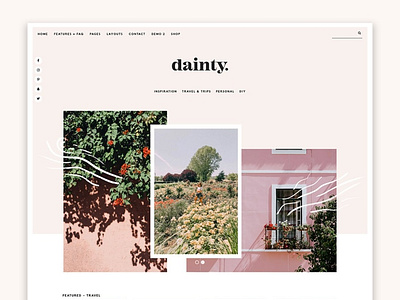 Dainty - Blog & Shop WordPress Theme app branding design elements flat illustration personal website ui ux web website wordpress theme