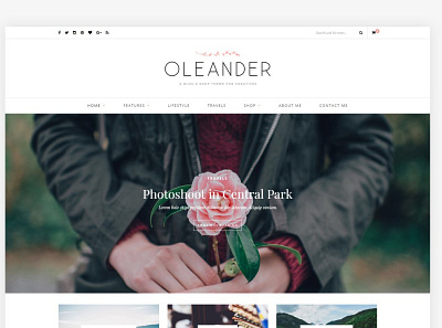 Oleander - A Blog & Shop Theme blog theme branding design landing page theme web web design website wordpress