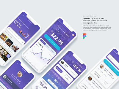 Tip Sender App UI Kit by Uzma Chaudhry on Dribbble