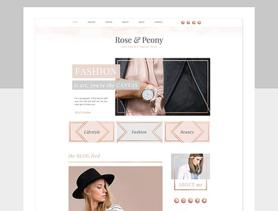 ROSE & PEONY | WIX Blog Template app branding design elements landing page theme ui web web design website wix