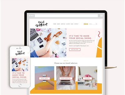 Squarespace Website Template: Social branding design social template squarespace template web website