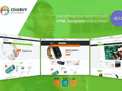 ClickBuy | Multi Store Responsive HTML Template app branding design elements landing page theme design ui web web design website