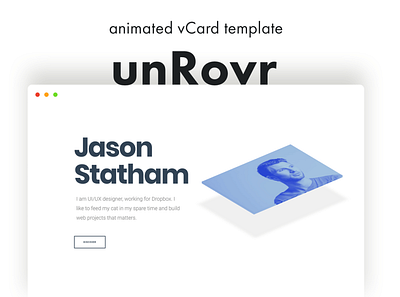 unRovr - Animated vCard & Resume & Portfolio app branding design landing page theme theme design web web design website