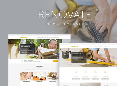 Renovate - Construction Renovation Template app branding design landing page theme design web web design website wordpress wordpress theme