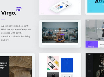 Virgo - Creative HTML Multipurpose Template app branding design elements landing page theme theme design web web design website